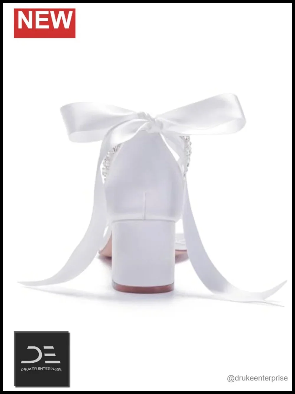 Pearl Low Block Heel Sandals Ankle Strap Peep Toe Satin Wedding Shoes 2